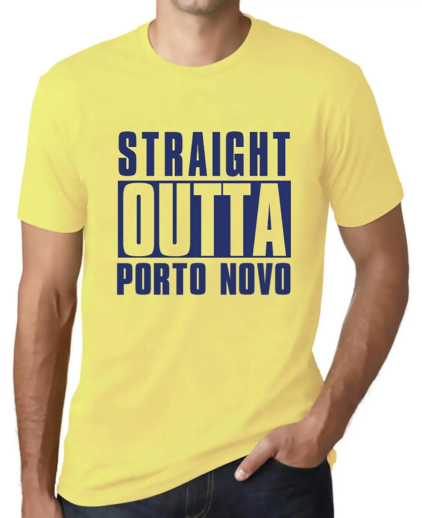 Herren Grafik T-Shirt Direkt aus Porto Novo – Straight Outta Porto Novo – Öko-Verantwortlich Vintage Jahrgang Kurzarm Lustige Druck Geburtstag