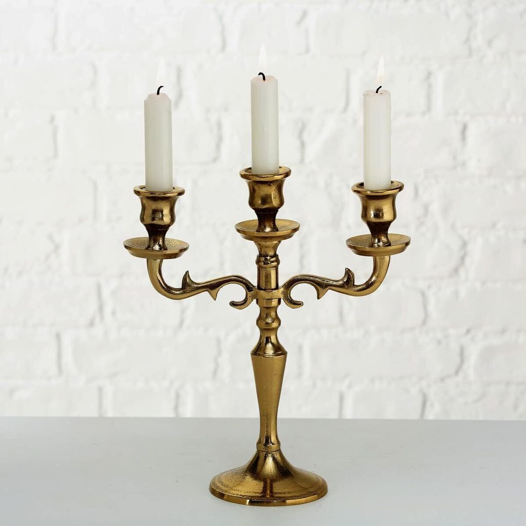 Boltze Kerzenständer Varas gold 3-flammig Hähe 26 cm Produktbild 2