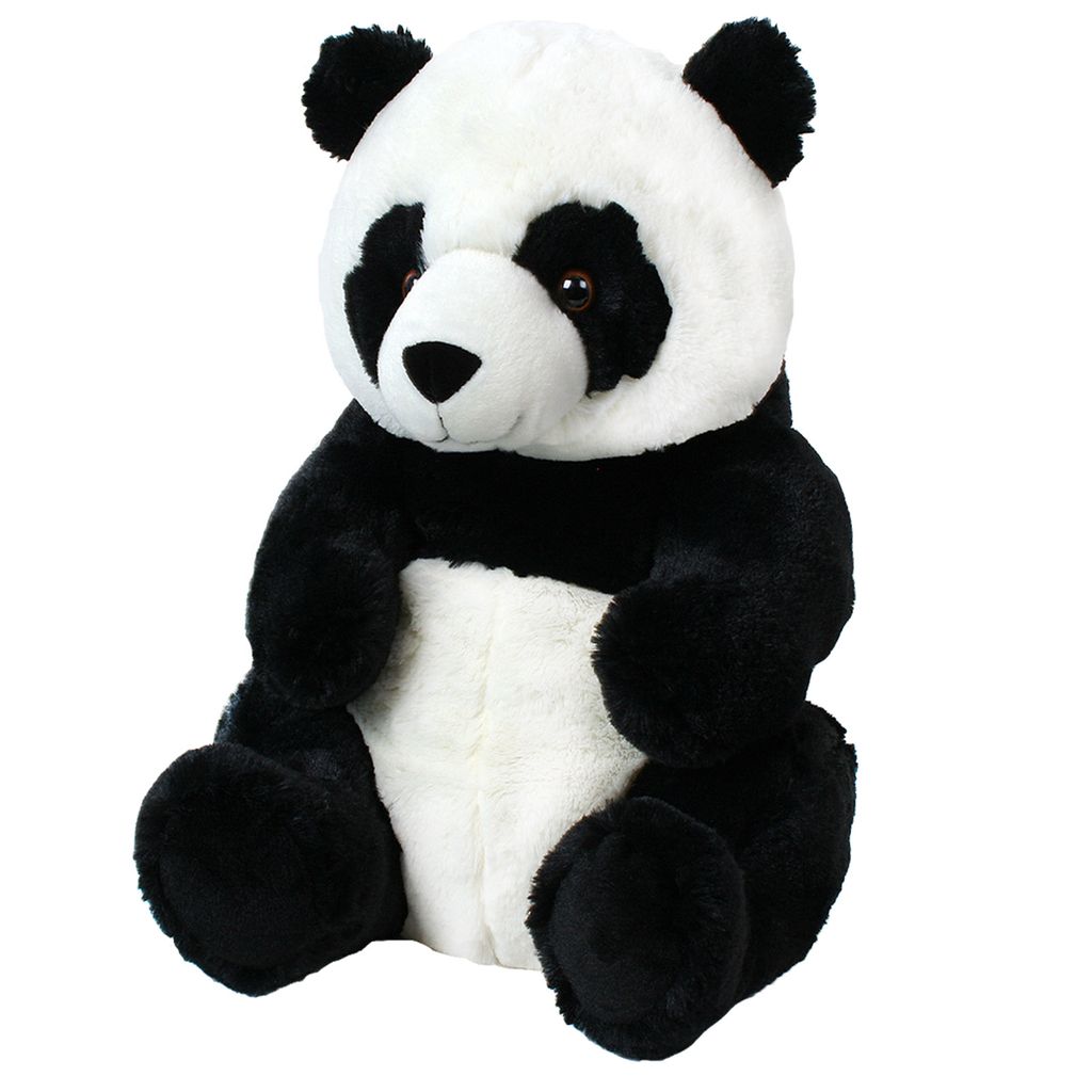 BRUBAKER Panda 38 cm Groß mit Bambusblatt Stofftier Plüschtier Kuscheltier Teddy 