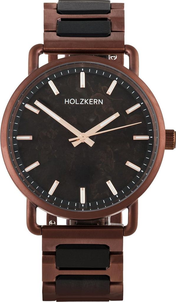 Holzkern Armbanduhr Quarz Espressino Kaffee/Ahorn
