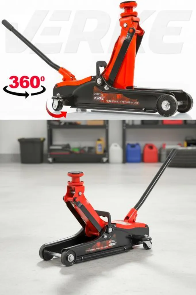 Cric Idraulico Verke 2.5t: Sollevatore Auto a Carrello Professionale
