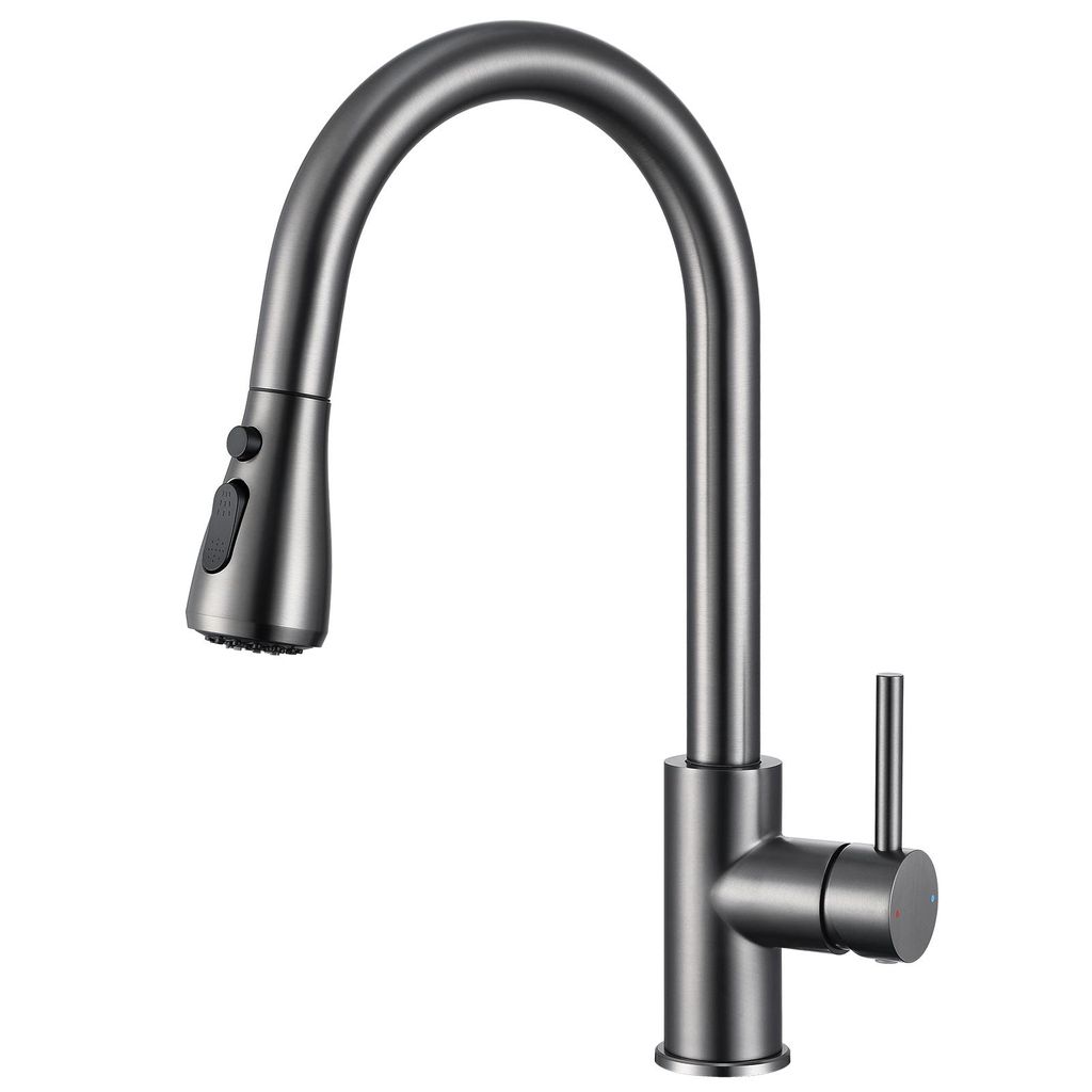 Küchenarmatur Grau, Ausziehbar Wasserhahn Küche mit 2 Produktbild 