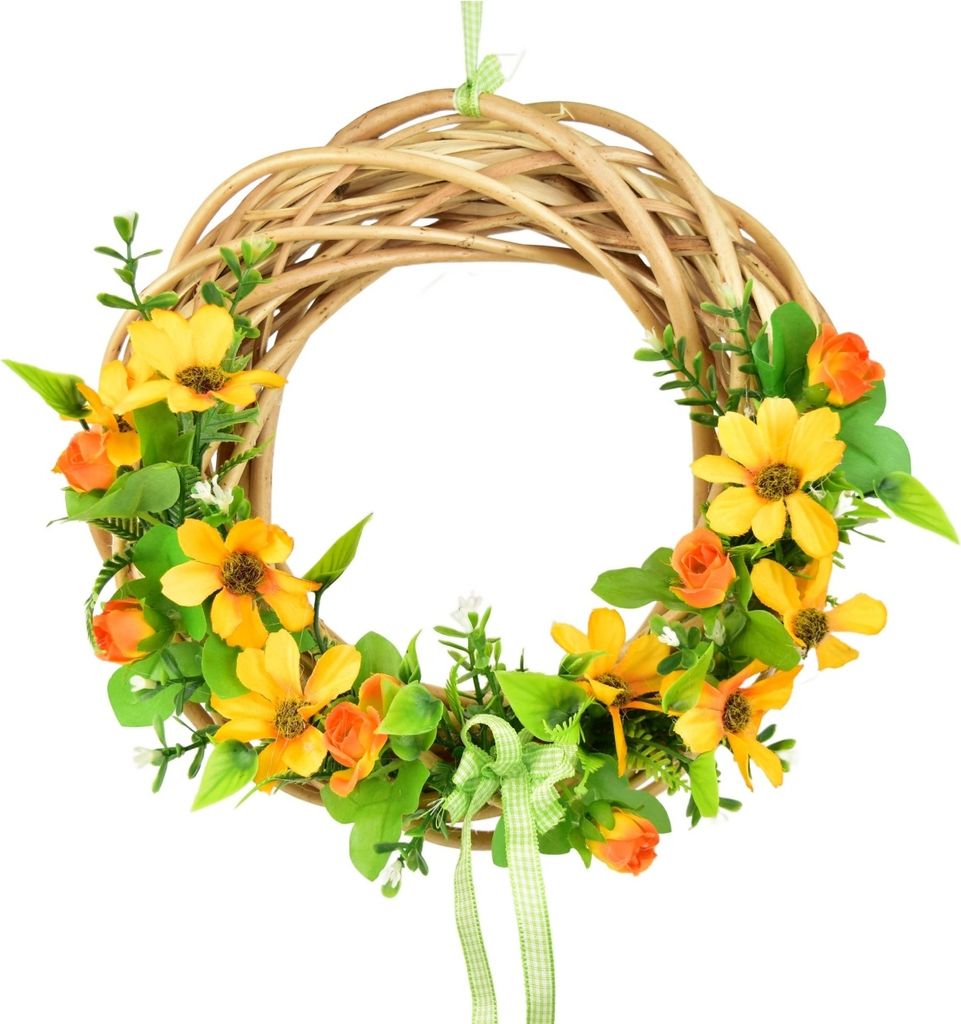 Letný prútený veniec s oranžovými krásavcami Ø25 cm Obrázok produktu 