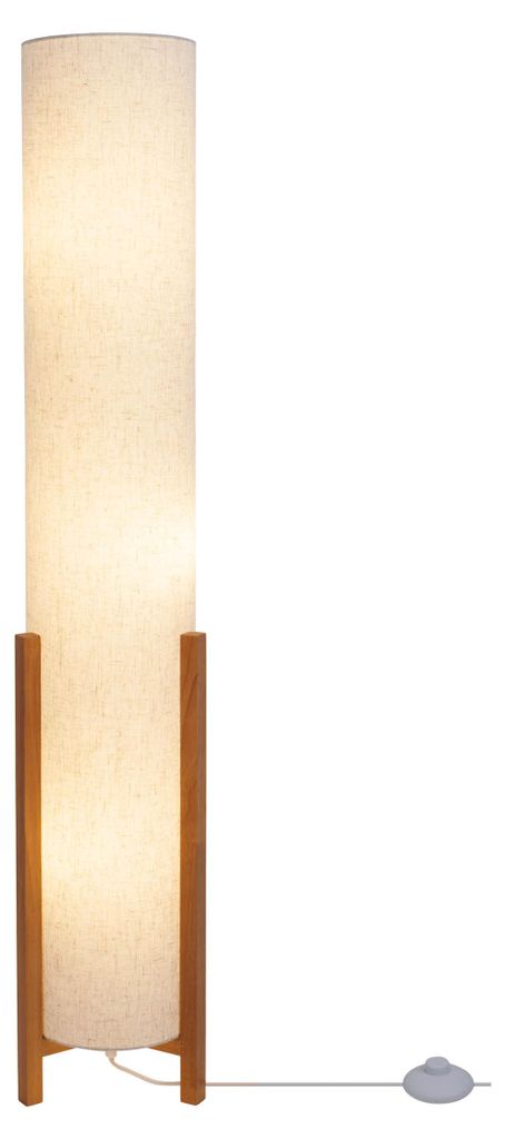 Stehlampe Wohnzimmer Retro Stehleuchte Textilschirm Beige Produktbild 