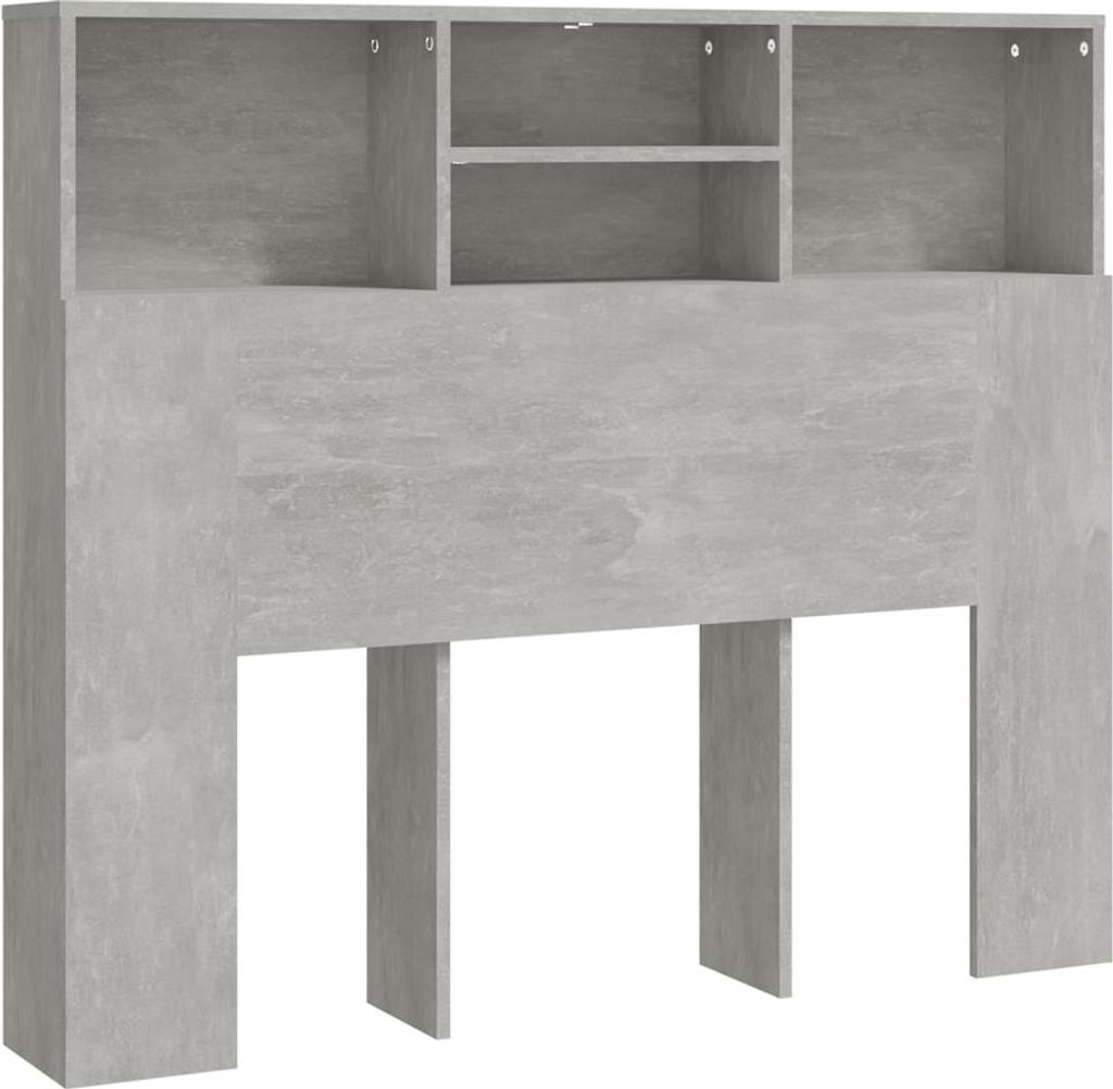 vidaXL Bett-Kopfteil mit Ablagen Betongrau 120x19x103,5 cm