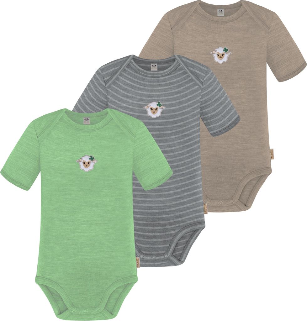 normani 3er Set Baby Merino Body Kurzarm