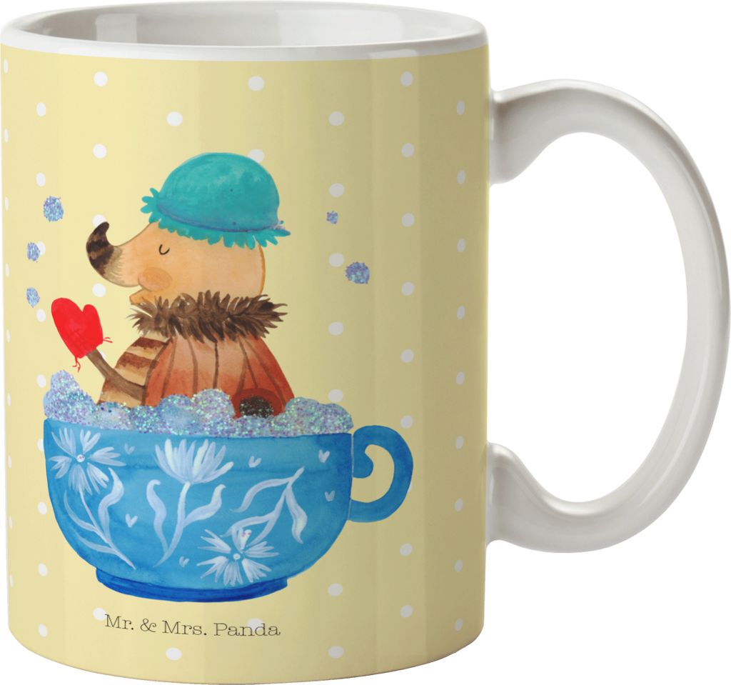 Mr. & Mrs. Panda Tasse Nachtfalter Schaumbad - Gelb Pastell - Geschenk, haferl, WC, Baden, Bad, Kaffeetasse, Becher, für kaffee, Kaffeebecher, Lus...