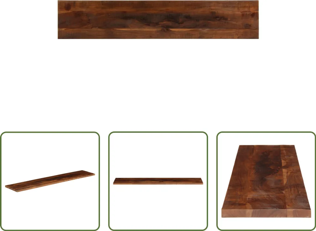 Piano Scrivania 140x30 cm Legno di Recupero | Stile Industrial Loft
