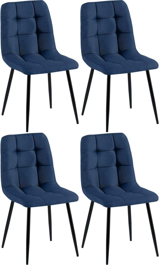 Bequemer Esszimmerstuhl - Esszimmer - Moderner Look, optimaler Sitzkomfort, Bodenschutz. Farbe: Blau