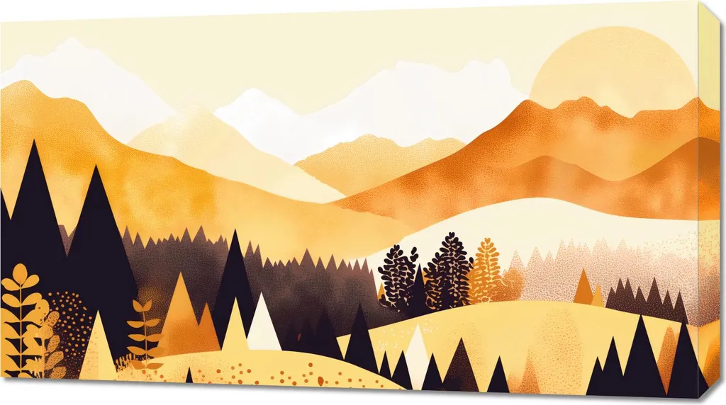 Tableau mural panoramique 90x50 cm avec fleurs et coucher de soleil or