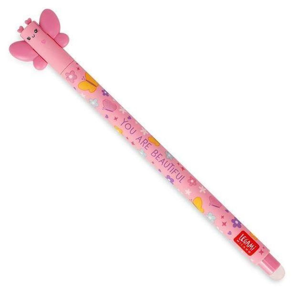 Legami Schmetterlingsförmiger Radierbarer Gelstift, Pink – Produktbild 