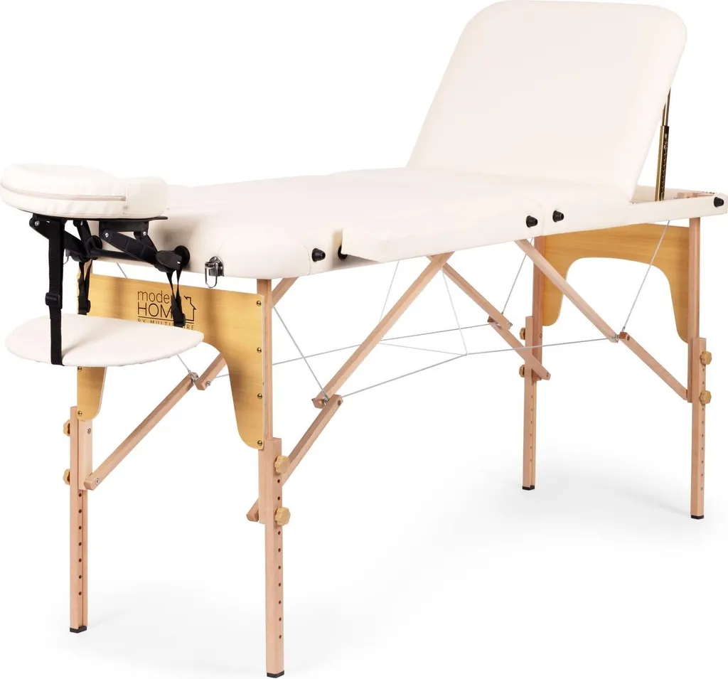 Table de massage portable pour soins à domicile 3 sections bois robuste