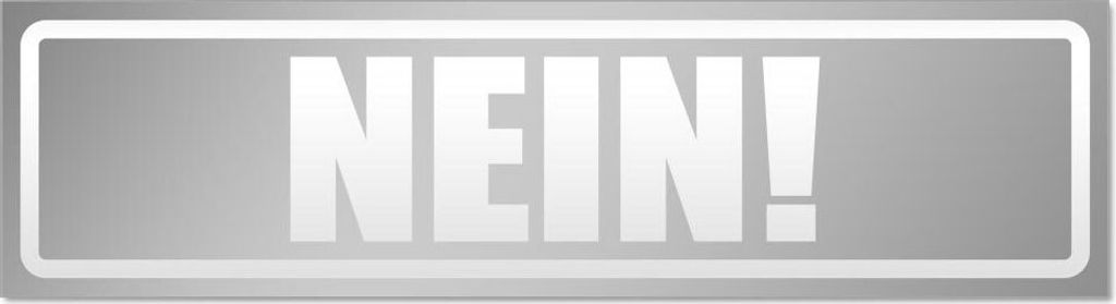 Kiwistar Nein! Invertiert Magnetschild Schild magnetisch - 30cm Silber - Magnetfolie für Auto PKW Kfz