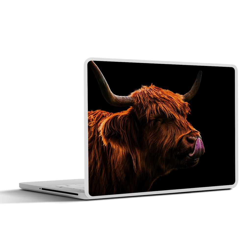 MuchoWow Laptop Aufkleber Sticker Cover Schottischer Highlander - Zunge - Nase 32.5x23.5 cm - Sticker für Laptop - Selbstklebend