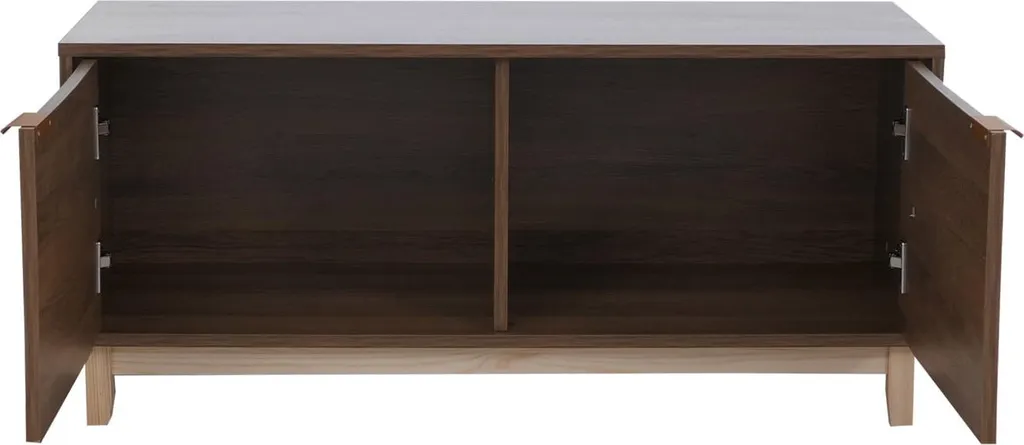 Banc étagère à chaussures marron avec façade en jacinthe d'eau - 6
