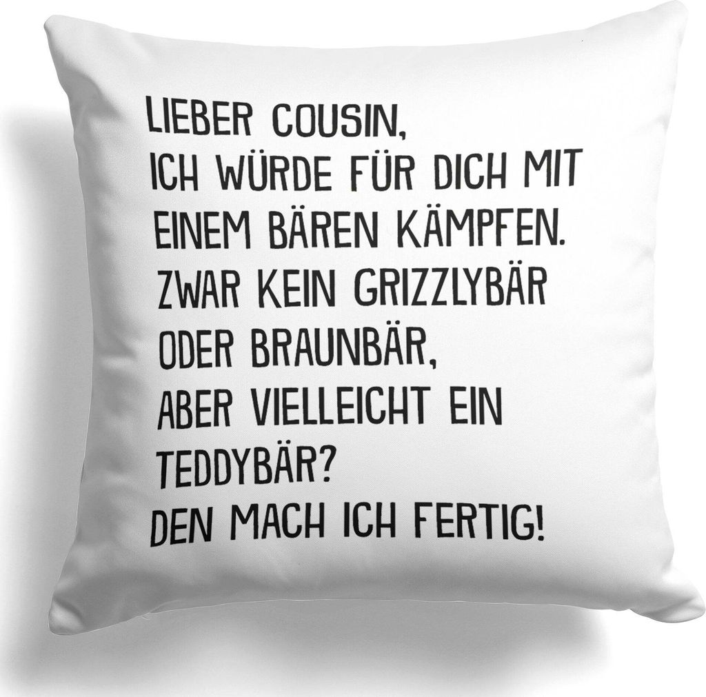 22Feels Cousin Geschenk Geburtstag Kissen Männer Jungs Deko Du Wirst Cousin Weihnachten Dekoration Wohnaccessoire Wohnzimmer Schlafzimmer Couch