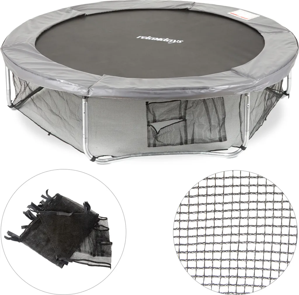 Filet Bas pour Trampoline Relaxdays avec Poches de Rangement Pratiques