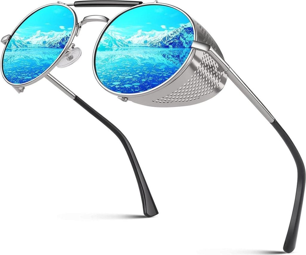CGID Sonnenbrille Herren Retro Steampunk Polarisiert Runde Produktbild 