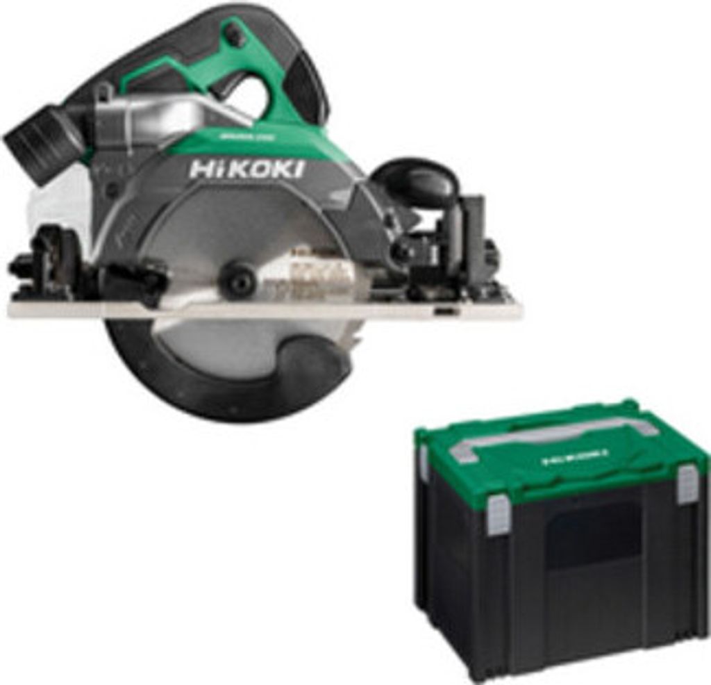 HiKOKI Akku-Handkreissäge 18 V Brushless, Ø 165 mm, Schnitttiefe 66 mm, incl. Zubehör, Führungsschlitten, Koffer