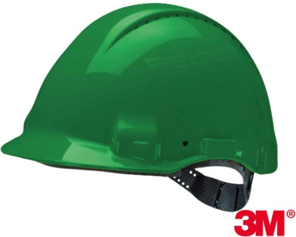 3M Schutzhelm, Uvicator, Pinlock-Verschluss, belüftet, Kunststoffschweißband, Grün, G3000CUV-GP