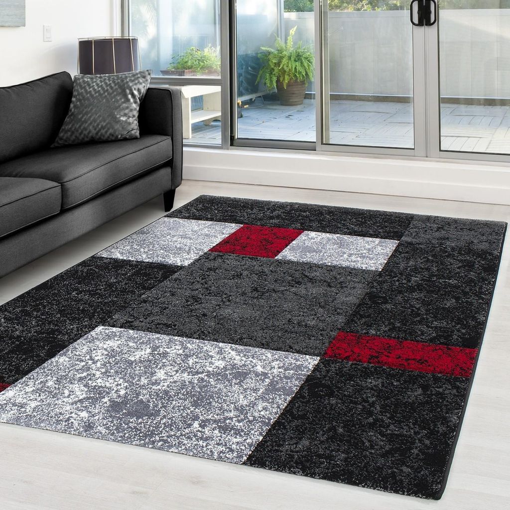 Moderner 3D-Teppich mit Konturschnitt, Hawaii 1330 ROT 200 x 290 cm