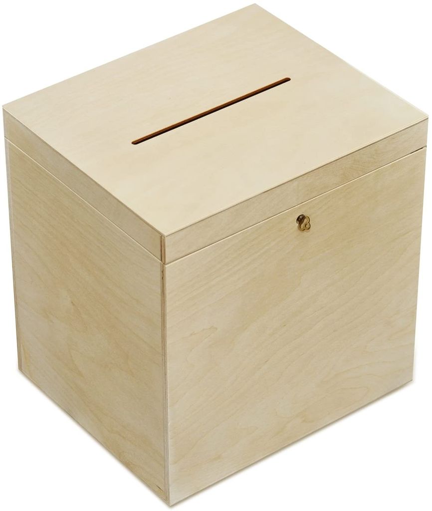 Creative Deco Holz-Kiste mit Deckel Schloss & SchlüsselSchmuckkästchen 