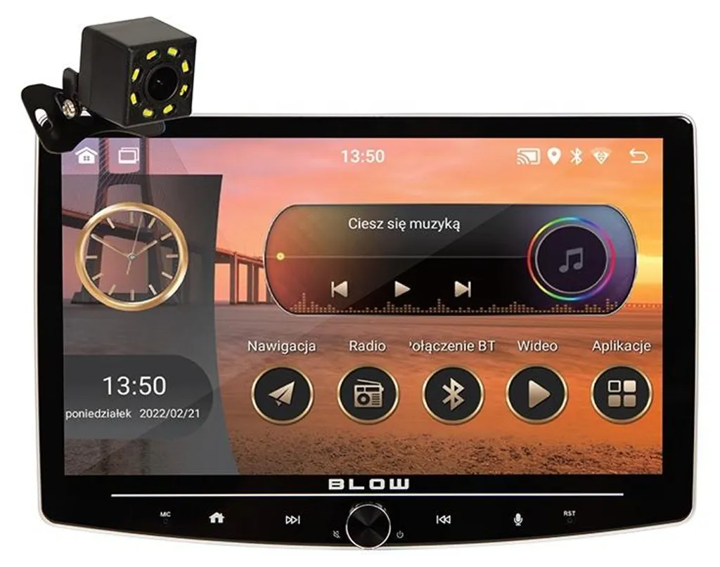 Autoradio 1 DIN Écran Tactile 10 Pouces BLOW avec Kit Mains Libres BT