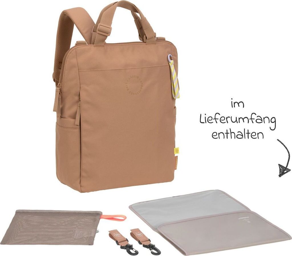Lässig Green Label Conversion Backpack Wickeltasche almond