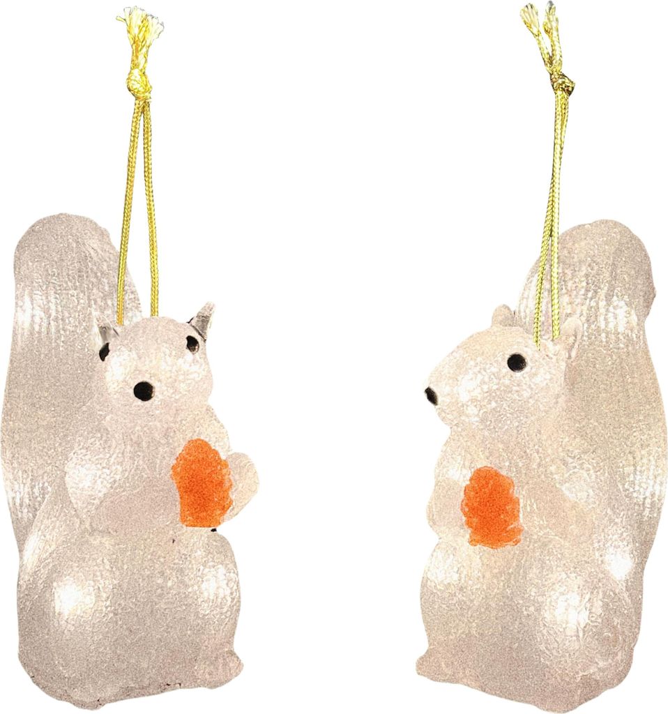 Décorations de Noël en acrylique LED Écureuil 2 pièces pour Image du produit 
