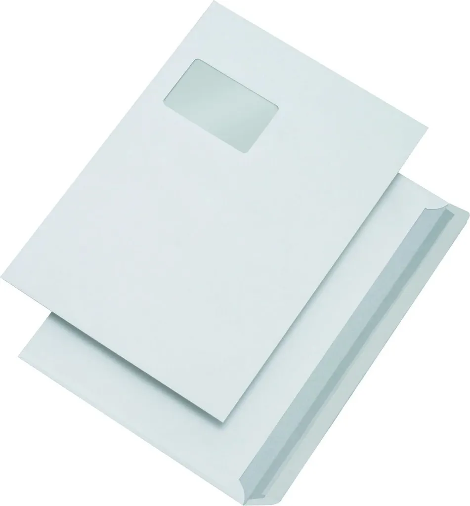 Enveloppe de expédition C4 blanche avec fenêtre et bande adhésive
