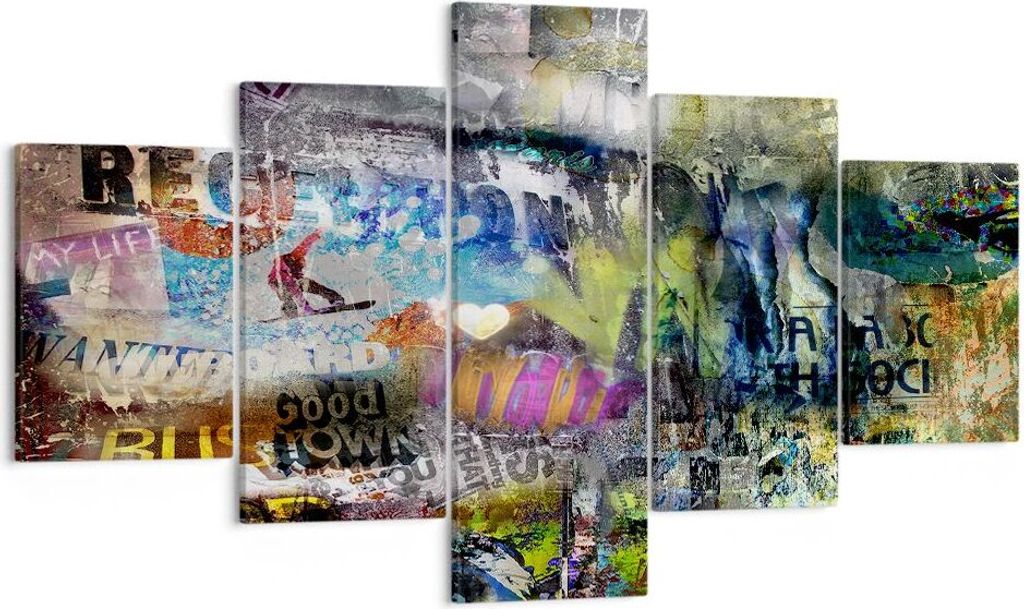 Bild auf Leinwand - Leinwandbild - Graffiti modern - 125x70cm - Wand Bild - Wanddeko - Wandbilder - Leinwanddruck - Bilder - Kunstdruck - Wanddekor...