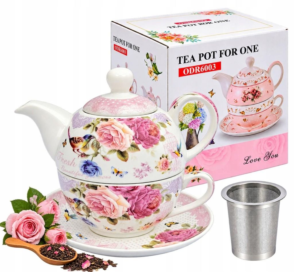 Zestaw do herbaty porcelanowa filiżanka i czajniczek 400ml Zdjęcie produktu 