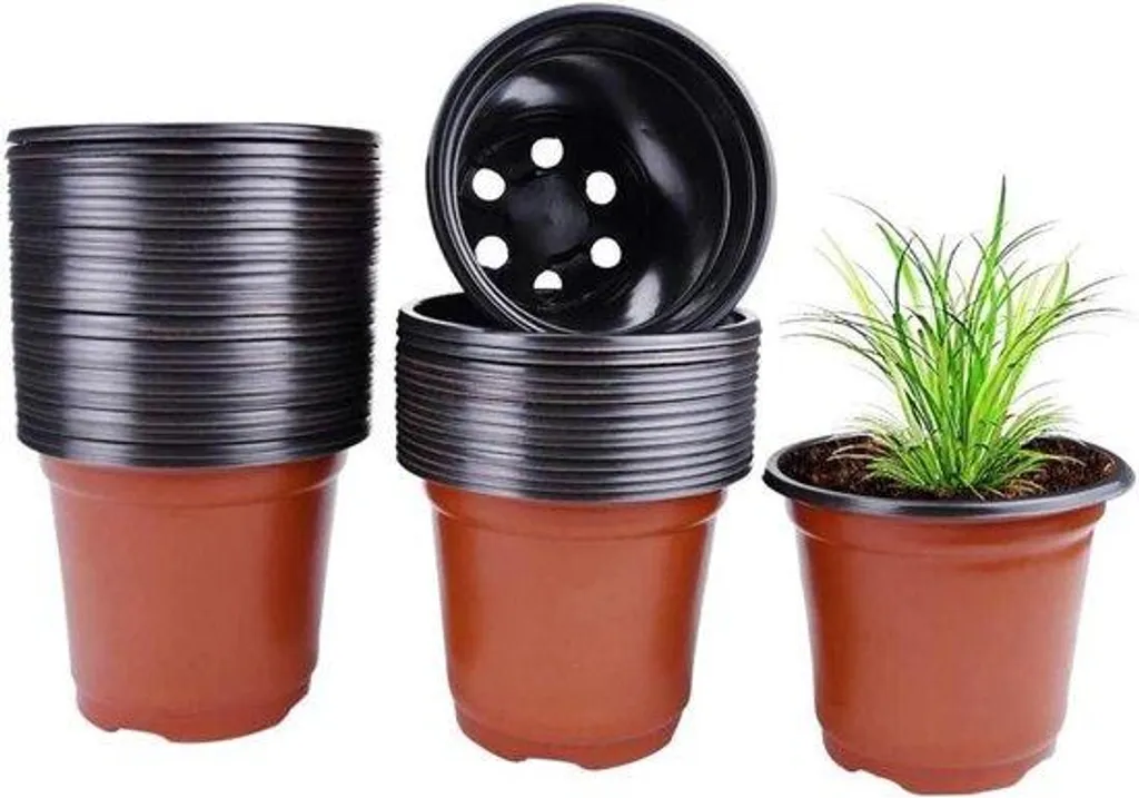 Pots ronds plastiques verts incassables 10 cm - Stop au gaspillage
