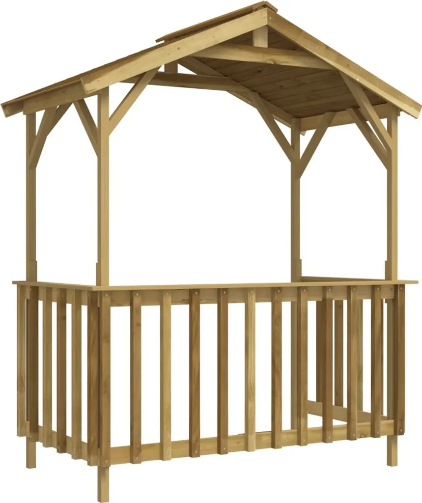 Toit de Protection pour Barbecue en Bois de Pin 163x93x210 cm Extérieur - 6