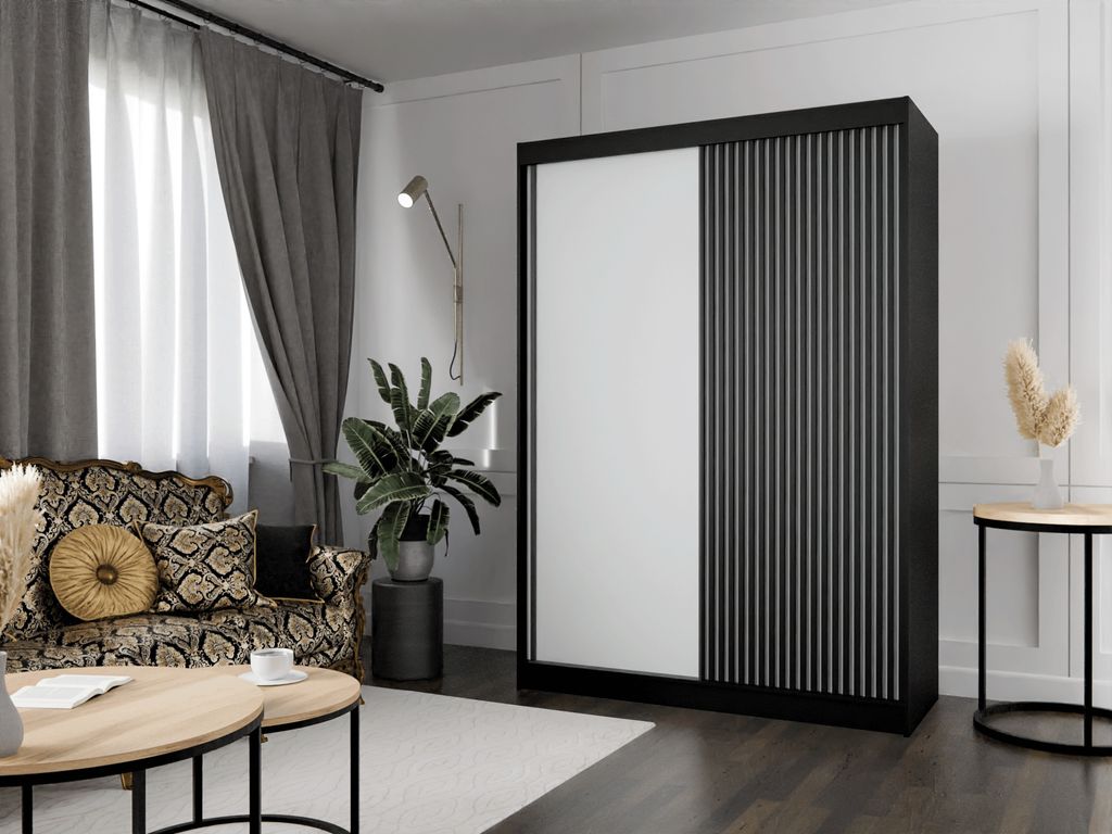 Kleiderschrank Lili mit Lamellen 150 cm inklusive 2 Produktbild 