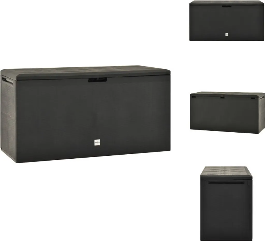 Coffre de jardin Anthracite 114x47x60 cm vidaXL en Polypropylène Robuste