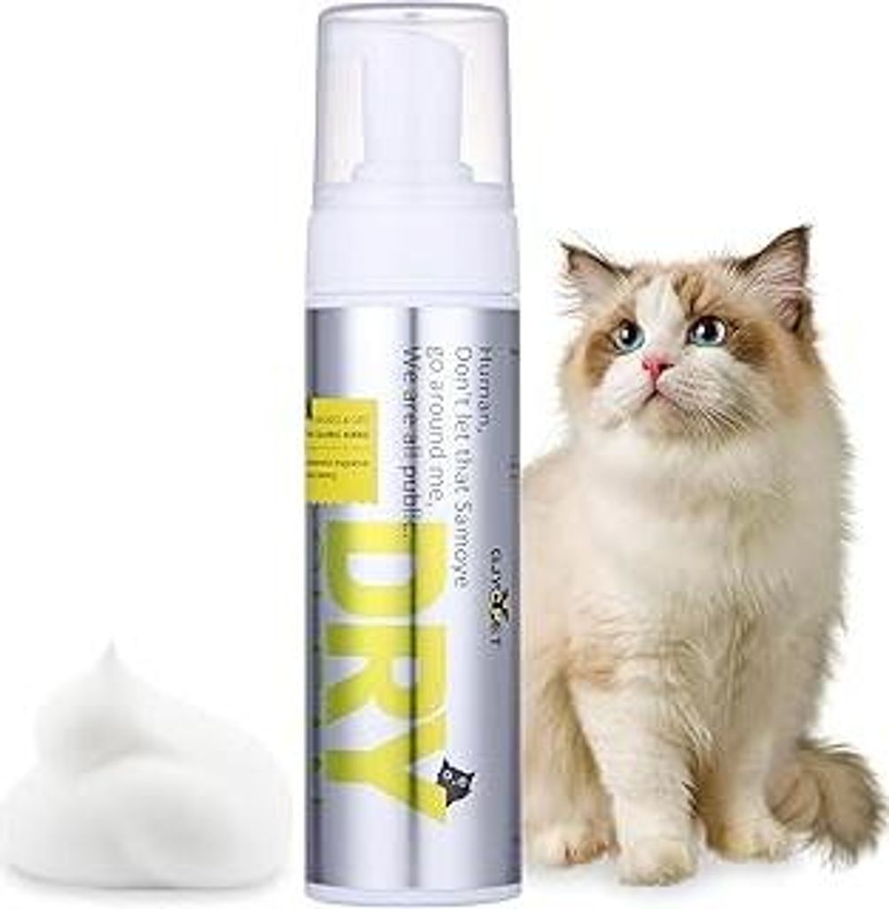 Trockenshampoo Hund & Katze – Wasserloses Hundeshampoo Schaum für empfindliche & juckende Haut – Sanfte Reinigung ohne Ausspülen – Anti-Juc...