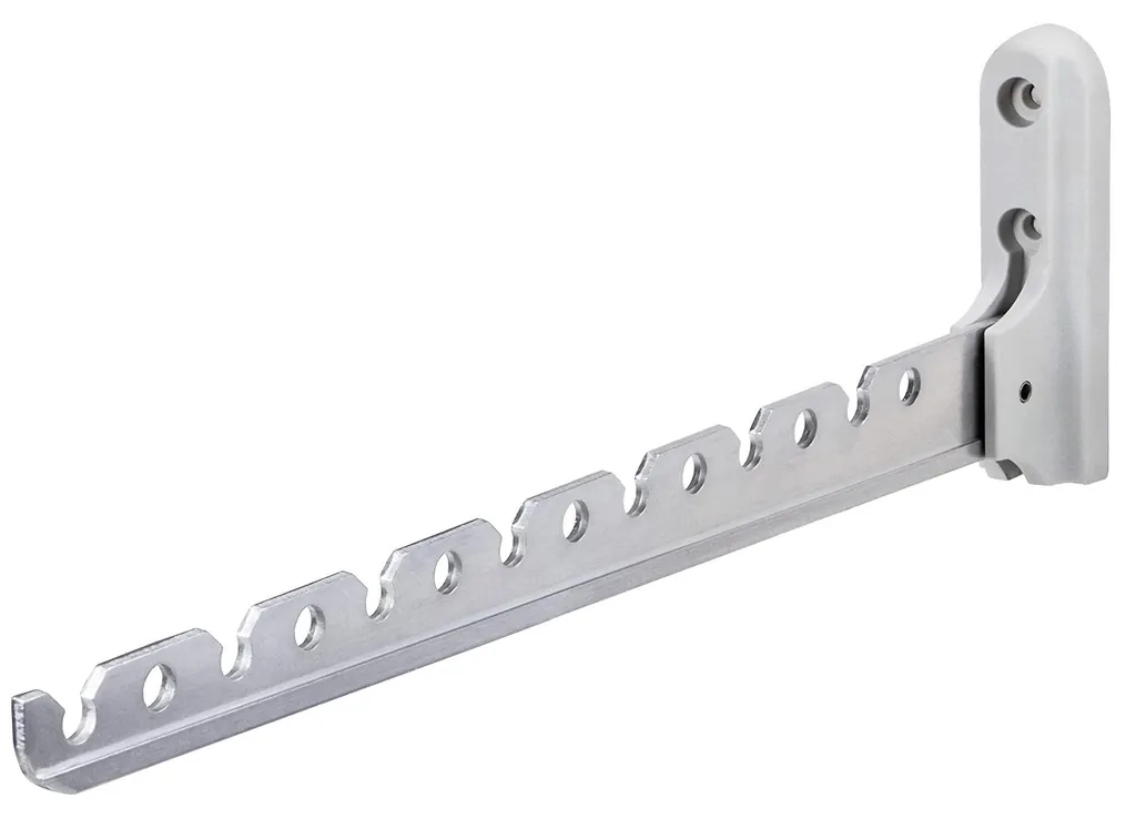 Crochet rabattable en aluminium argent mat de 330 mm pour vêtements