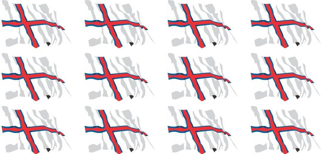 Mini Aufkleber Set - Pack wehend - 50x31mm - selbstklebender Sticker - Fahne - Faroer Inseln - Flagge / Banner / Standarte fürs Auto, Büro, zu Ha...