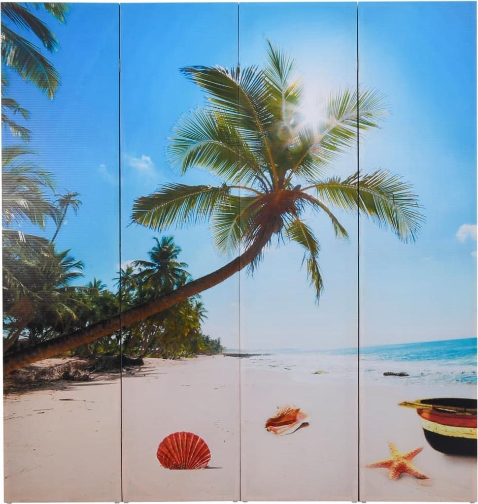 vidaXL Roomdivider, inklapbaar, 160 x 170 cm, strandstijl Productafbeelding 