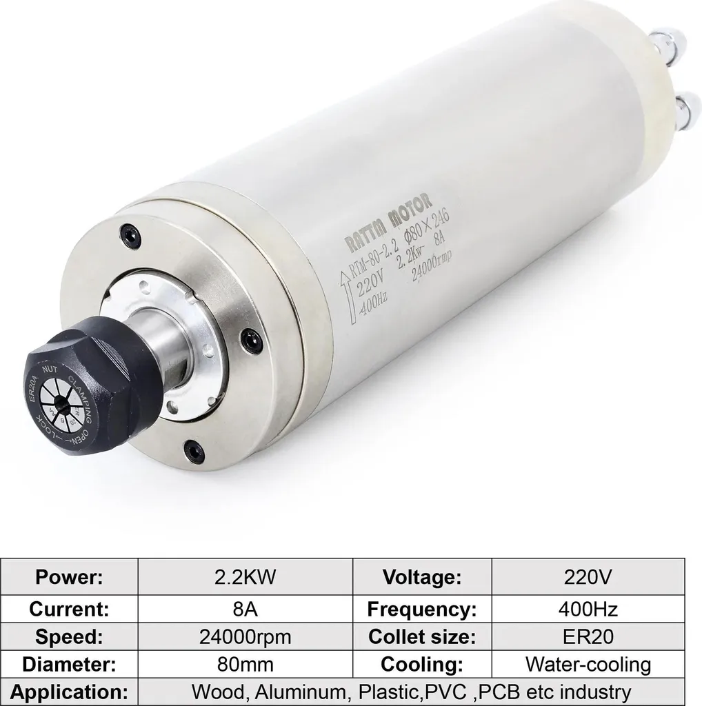 Moteur CNC pour Gravure et Découpe Précise Refroidissement à Eau 220V - 2