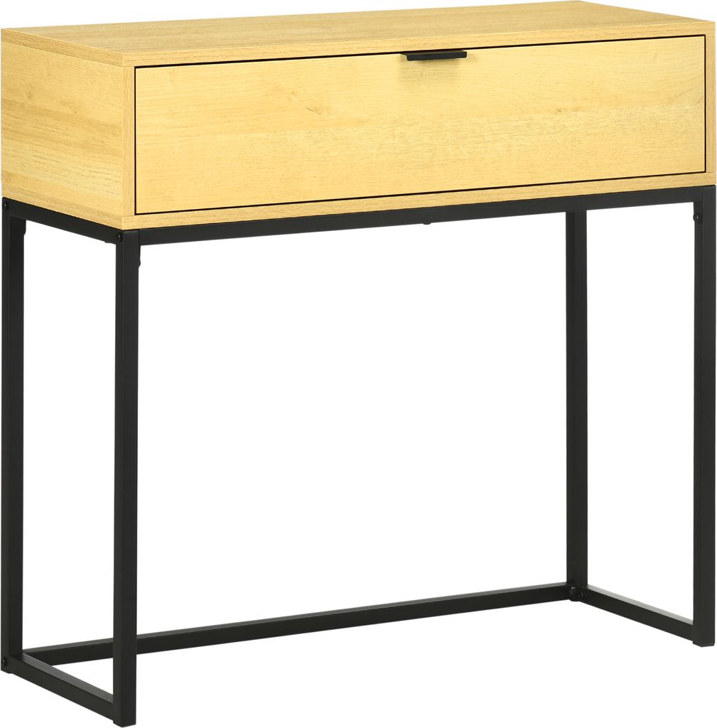 HOMCOM Konsolentisch mit Schublade, moderner Beistellkonsolen-Eingangstisch mit Stahlbeinen fš¹r Flur, Wohnzimmer, Schlafzimmer, 80 x 30 x 76 cm,...