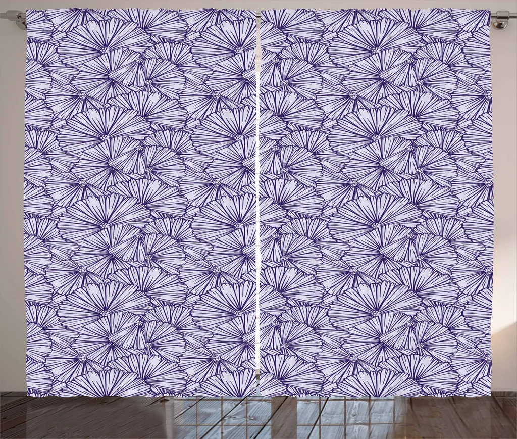 Tenda Floreale Viola Lavanda ABAKUHAUS 280x175 Decorazione Interni
