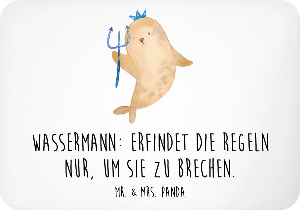Mr. & Mrs. Panda Kühlschrankmagnet Wassermann Freigeist - Weiß - Geschenk, Visionär, Geschenke Astrologie, zettelhalter, astrologische, Horoskop...
