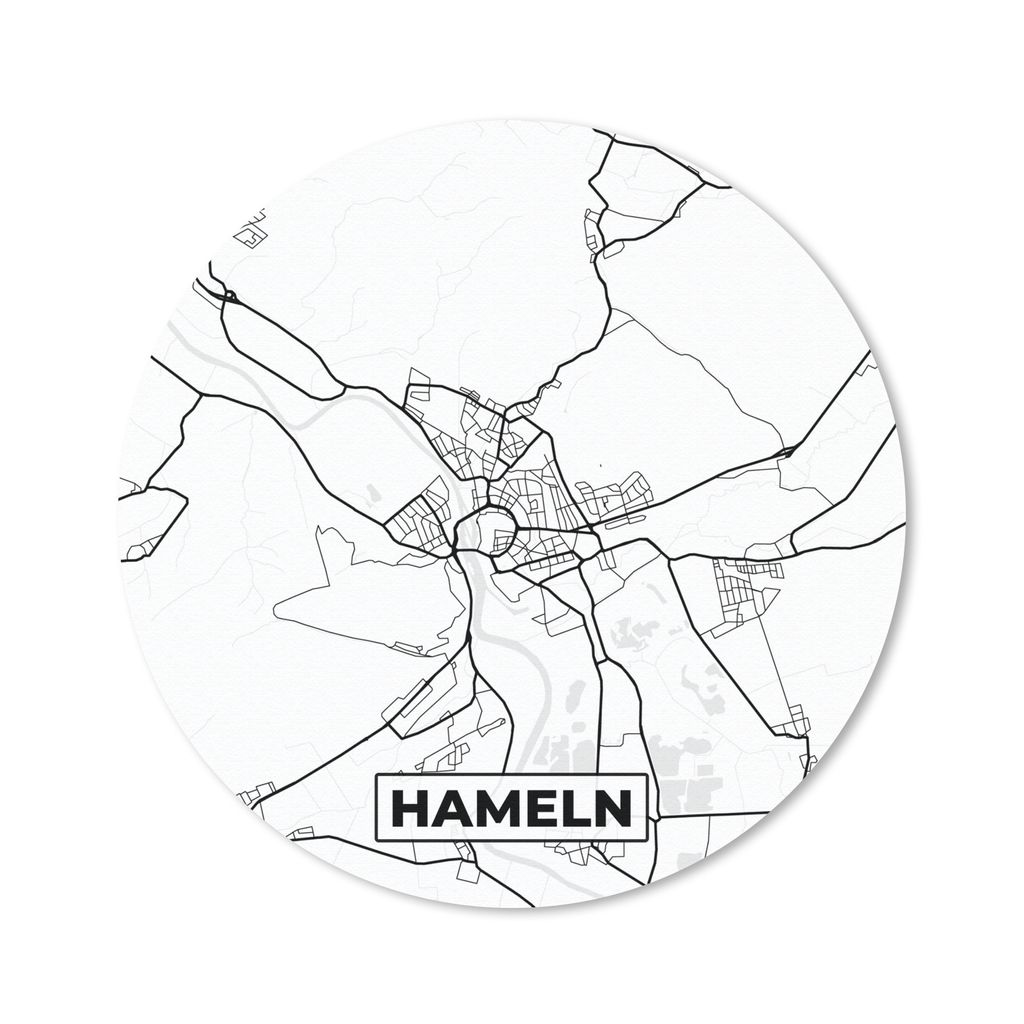MuchoWow Mauspad Mousepad Karte - Hameln - Karte - Stadtplan 50x50 cm - Mousepads - Maus Mat - Pad - Mausunterlage - Vinyl