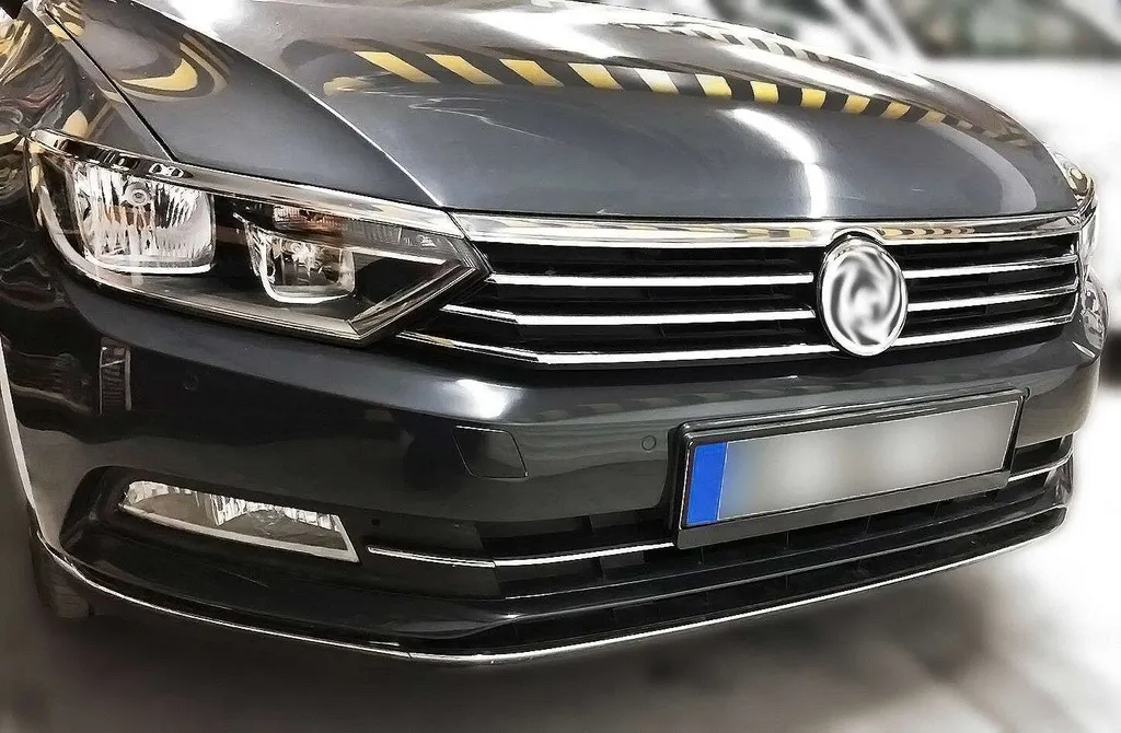 Phares et calandre en acier inox pour VW Passat B8 dès 2014 - 3 pièces