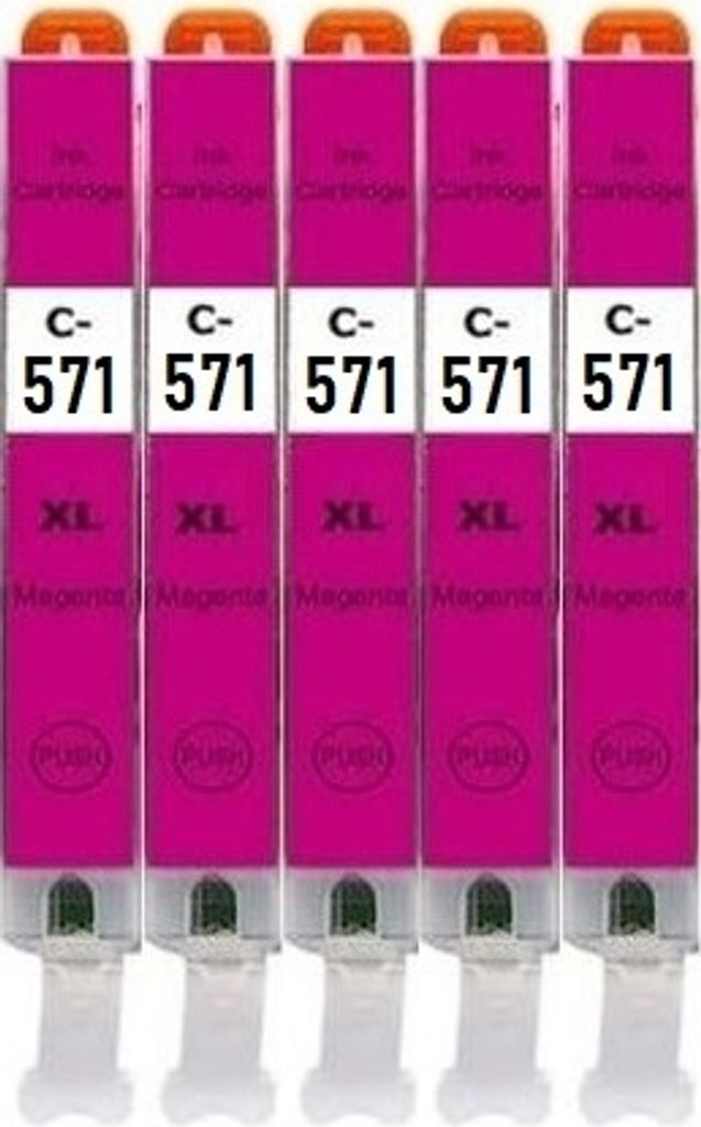 5 x Druckerpatrone kompatibel mit Canon CLI-571 Magenta XL Produktbild 
