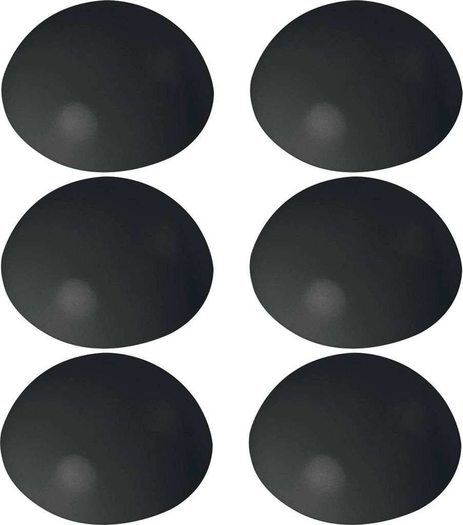 vasalat Wandtürstopper Set - Türpuffer 32mm, Höhe 12mm - Türstopper selbstklebend ideal zum Schutz von Wand & Tür, schwarz - 6 Stück