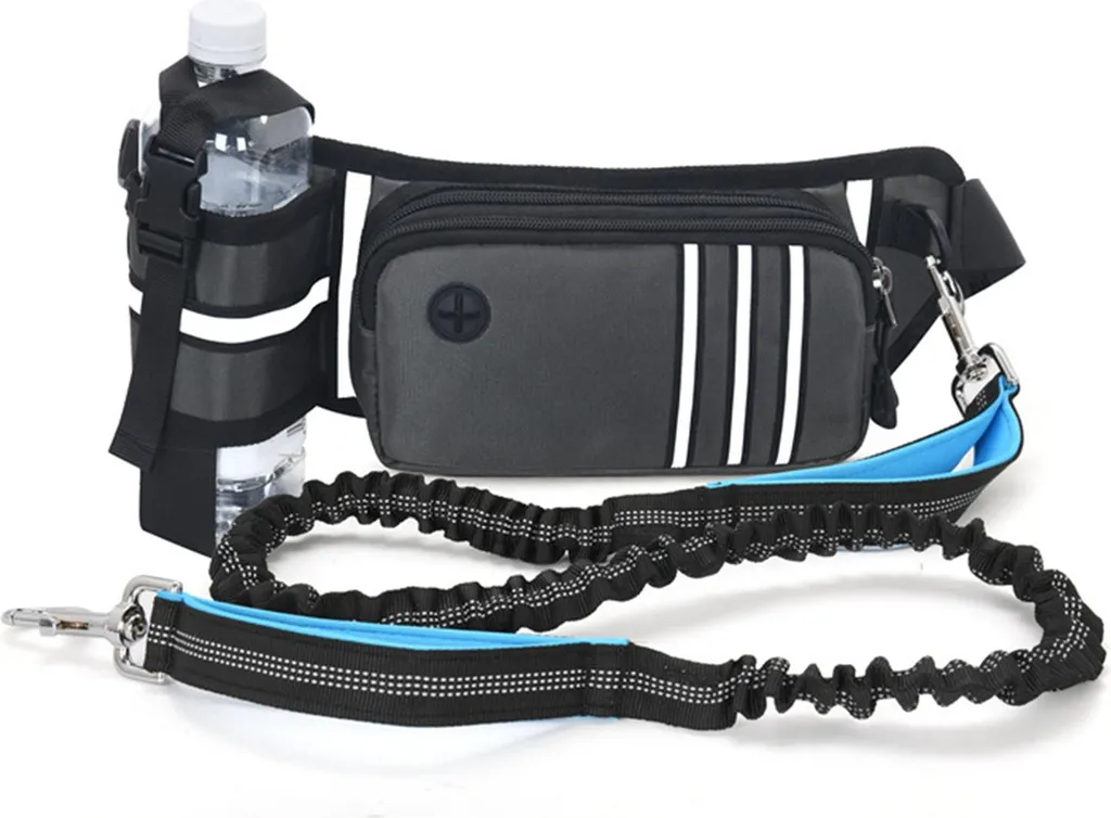 Laisse mains libres pour entraînement et jogging avec sac de taille réglable
