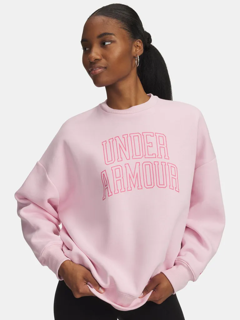 T-shirt Manches Longues Rival Fleece Varsity Crew Under Armour Rose XS